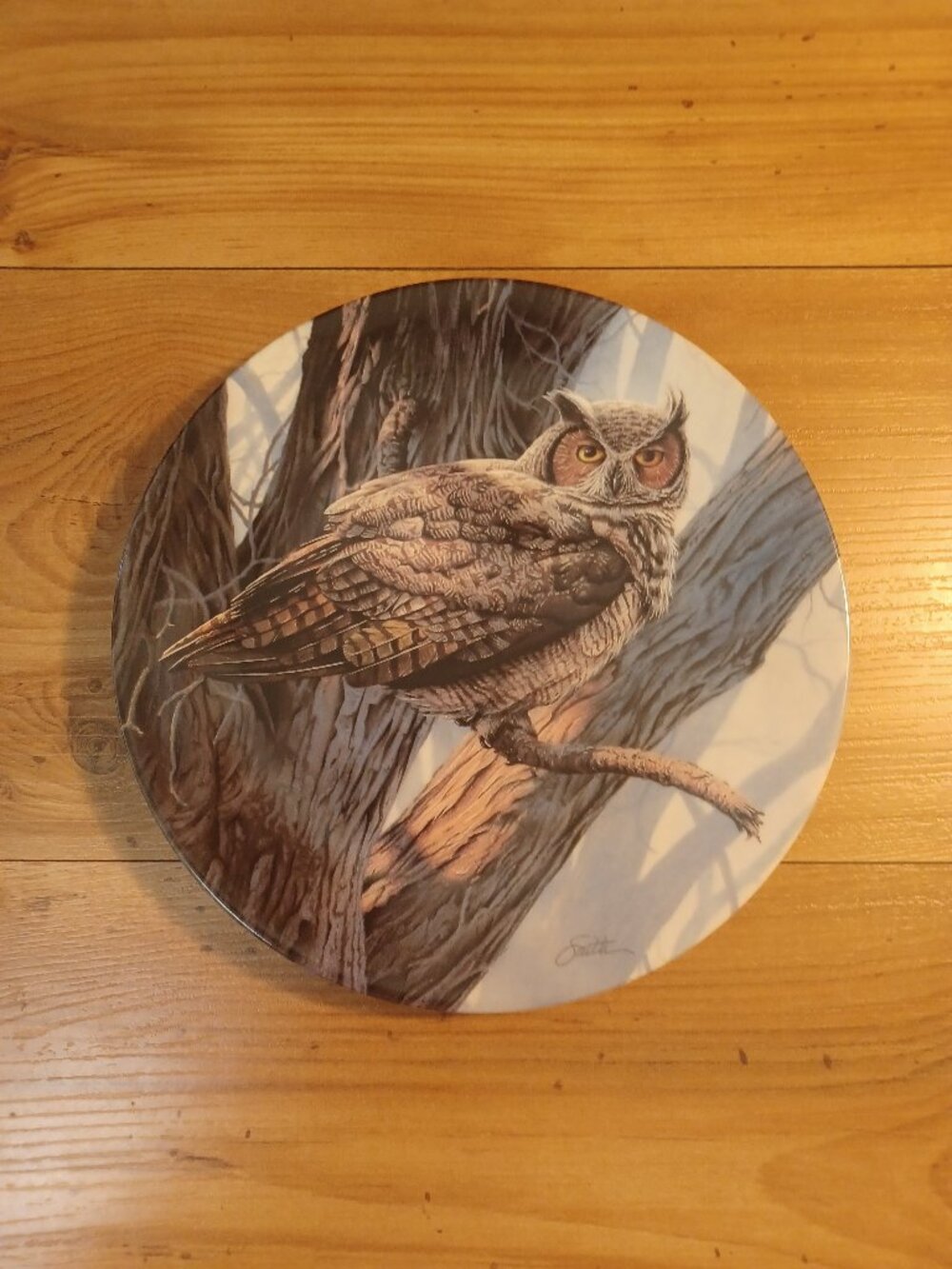 The Great Horned Owl Plate By Daniel Smith